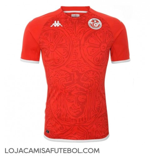 Camisa de Futebol Tunísia Equipamento Principal Mundo 2022 Manga Curta